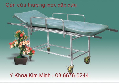 Cán cứu thương inox có khung xe đẩy
