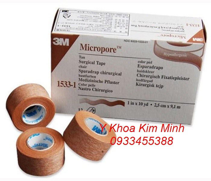 Băng keo dán vết thương sau khi mổ phẫu thuật thẩm mỹ 3M Micropore 1533-1