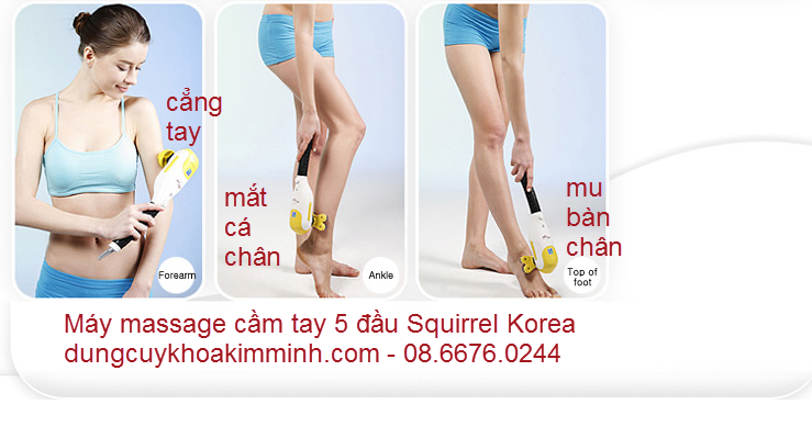 máy massage cầm tây Squirrel 5 đầu