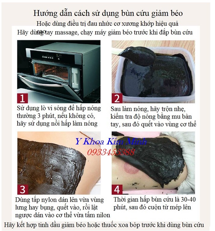 4 bước đắp bùn ngải cứu giảm béo giảm đau cột sống