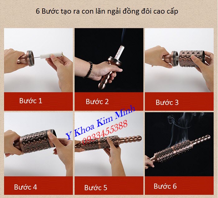Dùng 6 bước lắp ráp lăn ngải đồng đôi cao cấp - Y Khoa Kim Minh 6 bước lắp ráp lăn ngải bằng đồng đôi hoạt động hiệu quả - Y Khoa Kim Minh