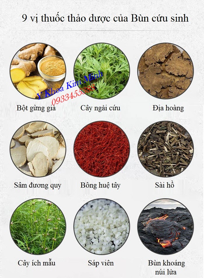 Bùn cứu sinh quấn bụng giảm béo gồm 9 vị thảo dược thuốc bắc - Y Khoa Kim Minh