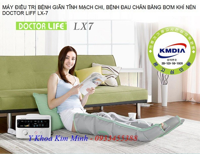 May dieu tri gian tinh mach bang tui khi bom dien Air Compressure Pump VX-7 Korea - Y Khoa Kim Minh 0933455388