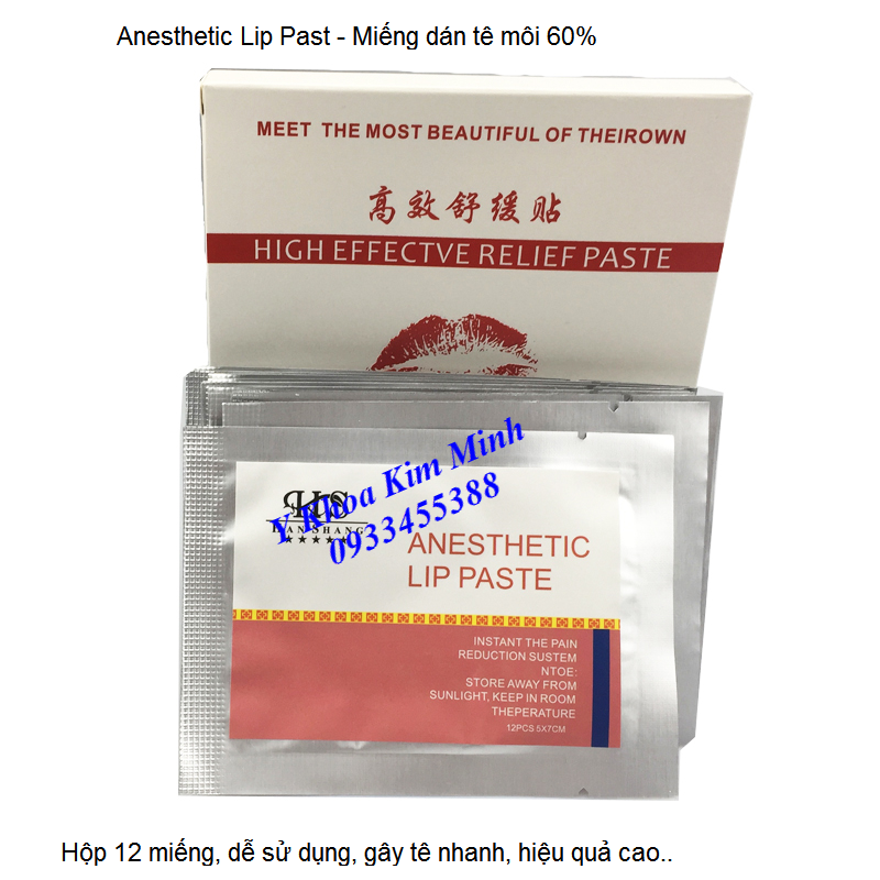 Mieng da te dung xam moi va tan chan may Anesthetic Lip Past - Y khoa Kim Minnh
