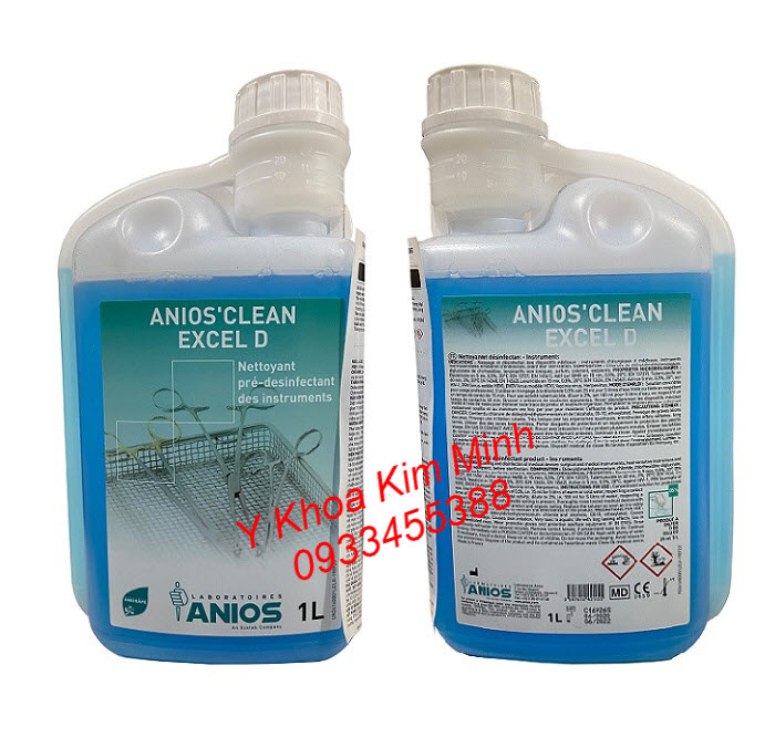 Dung dịch ngâm dụng cụ Anios Clean Exel D 1L của Pháp bán giá sỉ tại Y khoa Kim Minh