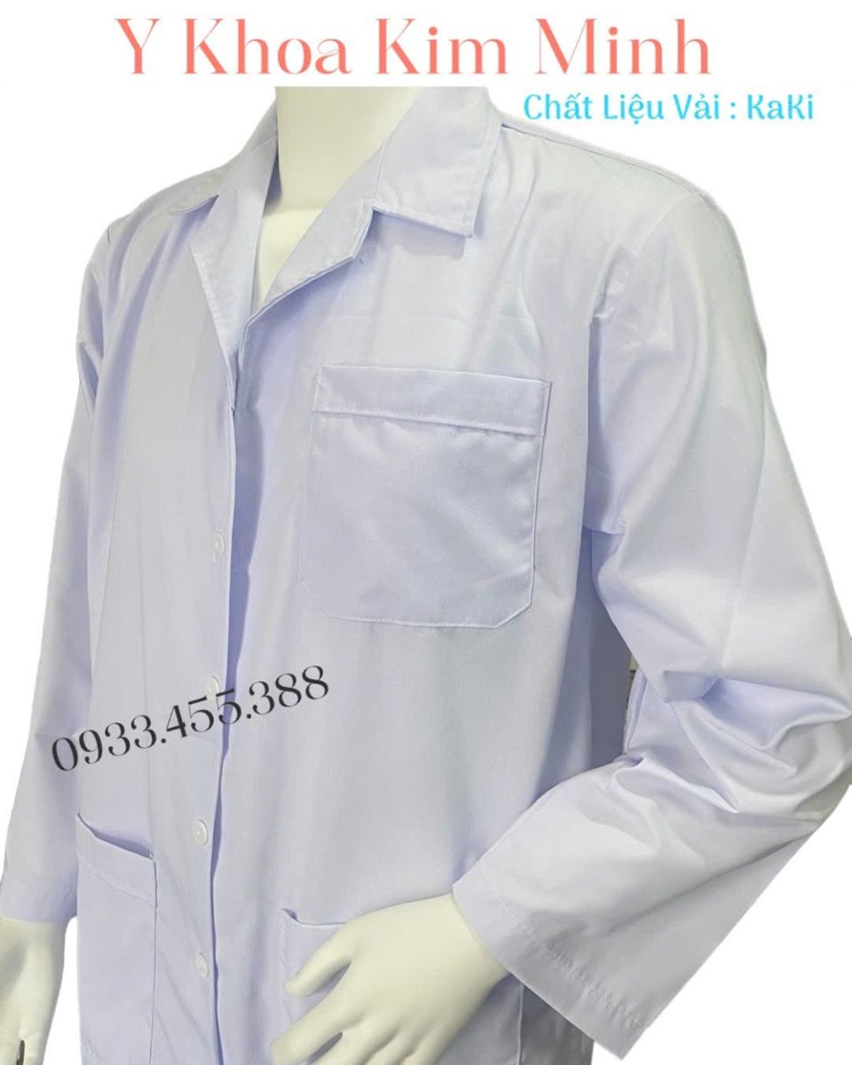 Áo blouse bác sĩ nam dài tay dài áo vải kate dày cung cấp bệnh viện phòng khám bác sĩ thực tập