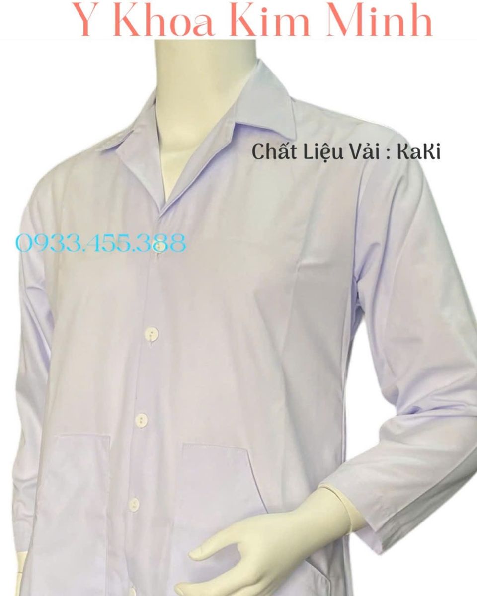 Áo Blouse bác sĩ nữ may bằng vải kate nhập khẩu dày