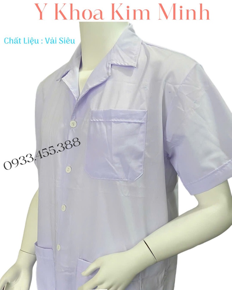 Quần áo blouse tay ngắn bác sĩ nam mặc