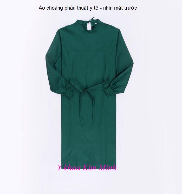 Áo choàng phẫu thuật y tế tay dài màu xanh đậm - Y Khoa Kim Minh Áo choàng phẫu thuật y tế nhìn mặt trước - Y khoa Kim Minh
