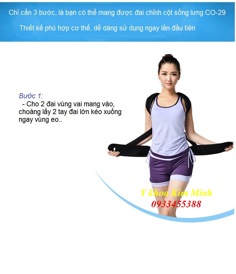 HDSD mang dai cot song lung CO-29, buoc 1 - Y khoa Kim Minh