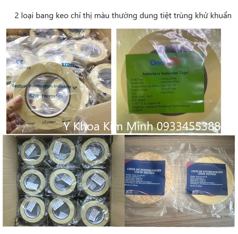 Băng keo chỉ thị màu gói dụng cụ đã hấp tiệt trùng