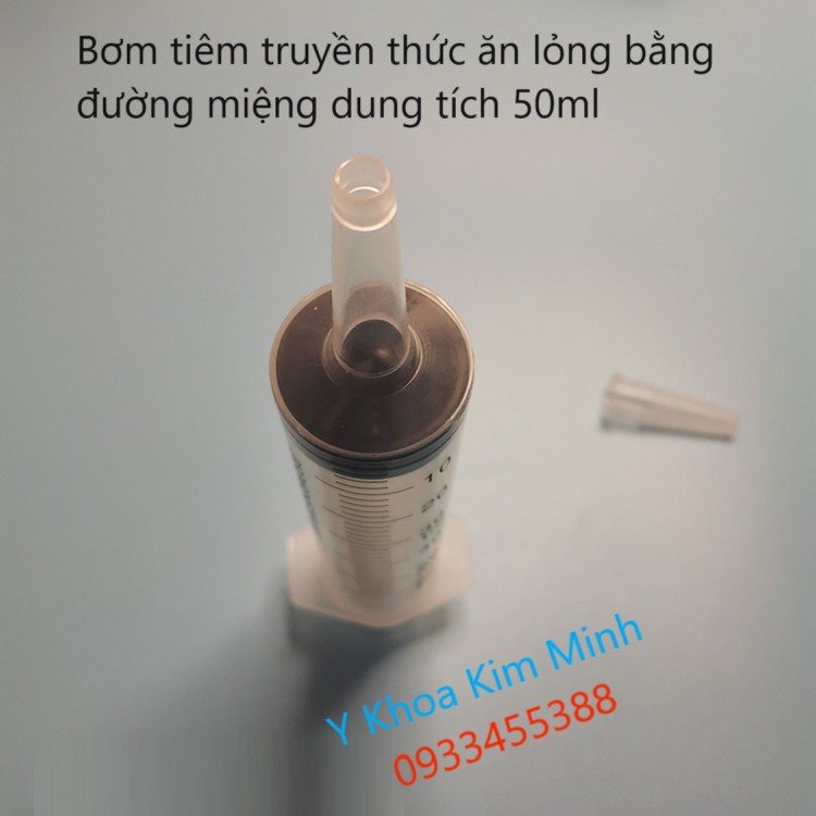Bơm tiêm truyền thức ăn 50ml qua đường miệng người lớn, trẻ em, trẻ sơ sinh