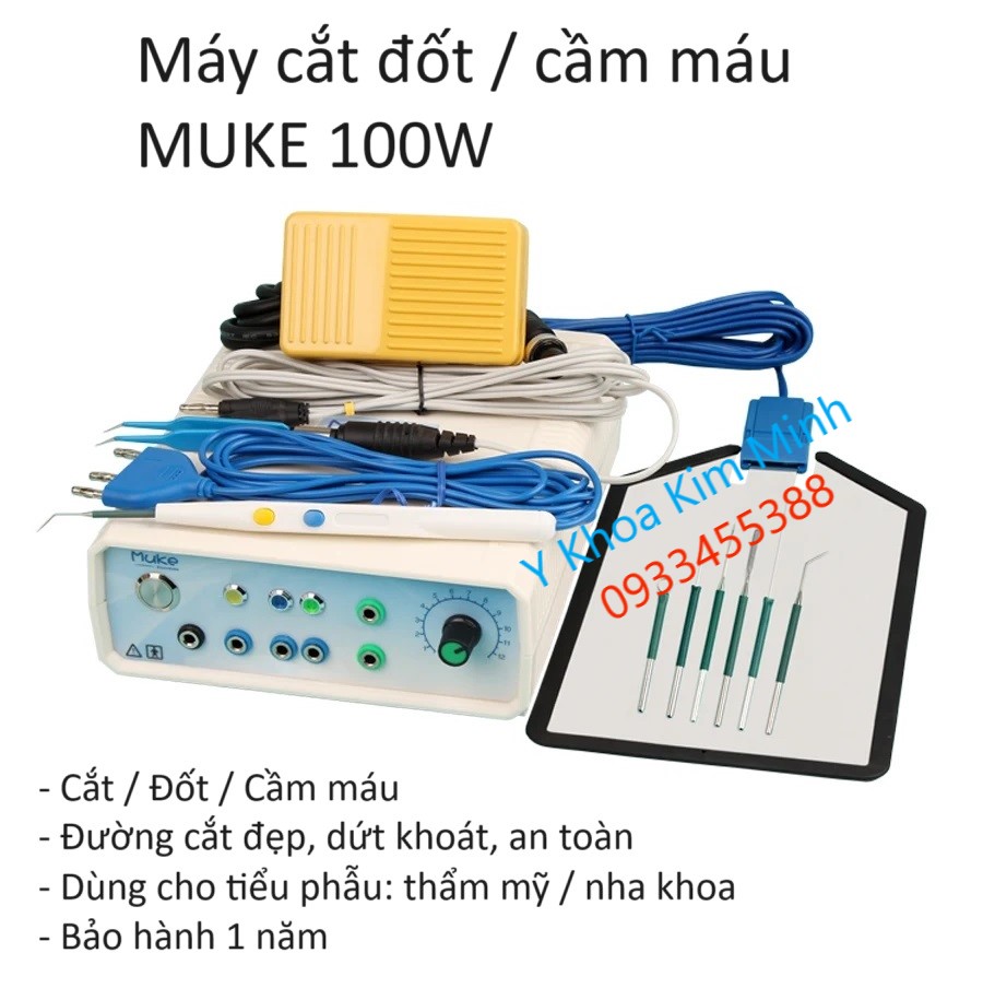 Máy cắt đốt y tế MUKE 100W là loại máy cắt đốt cầm máu mini dùng cho tiểu pẫu y tế và tiểu phẫu thẩm mỹ