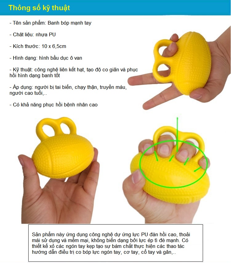 Ban banh bop cao su tap manh tay hinh bau duc o van - Y Khoa Kim Minh