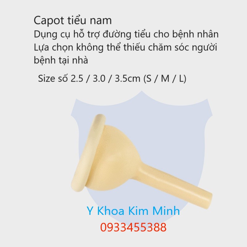 Capot tiểu nam size số 2.5 / 3.0 / 3.5 sử dụng chăm sóc bệnh nhân tại nhà