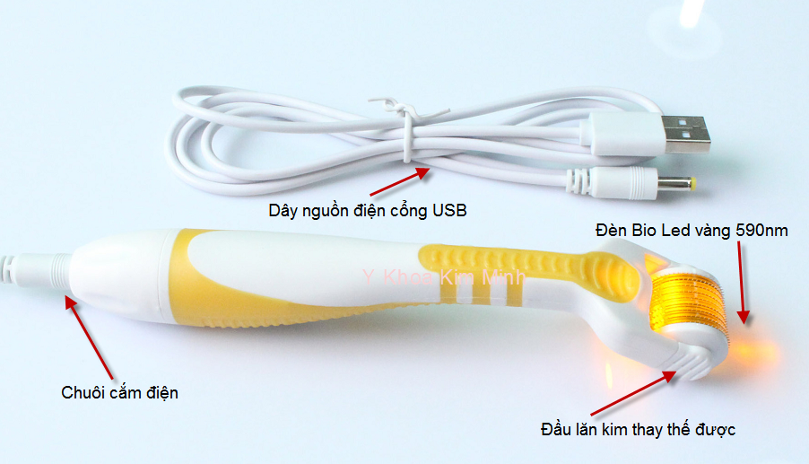 C&acirc;y lăn điện H&agrave;n quốc c&ocirc;ng nghệ cao đ&egrave;n Bio Led v&agrave;ng 590nm Y Khoa Kim Minh