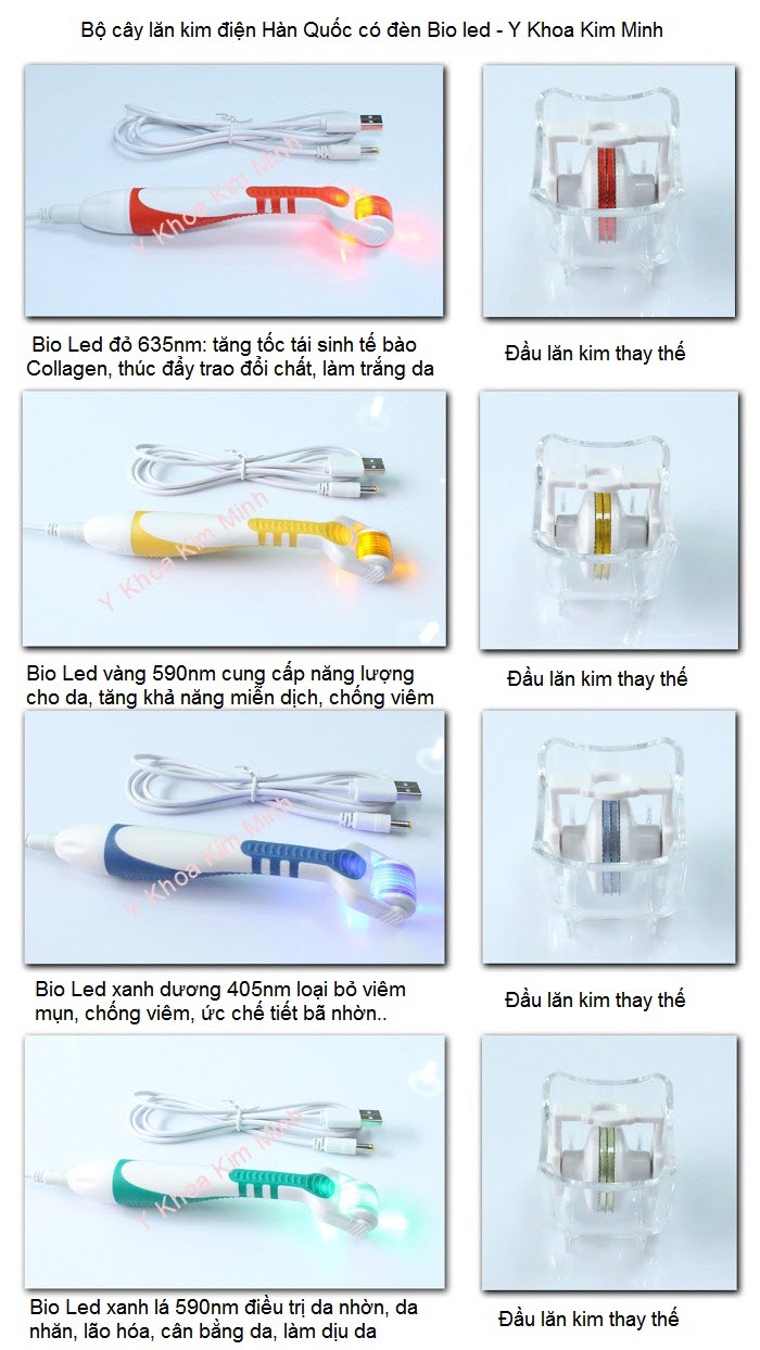 B&aacute;n đầu lăn kim điện h&agrave;n quốc c&oacute; đ&egrave;n Bio Led Y Khoa Kim Minh