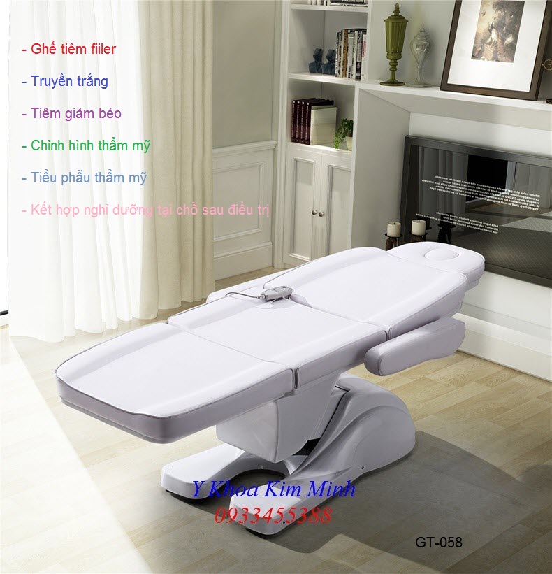 Ghế tiêm filler giam beo truyen trang đa năng GT-058 - Y khoa Kim Minh 0933455388 Ghe tiem filler truyen trang giam beo GT-058 - Y Khoa Kim Minh 0933455388
