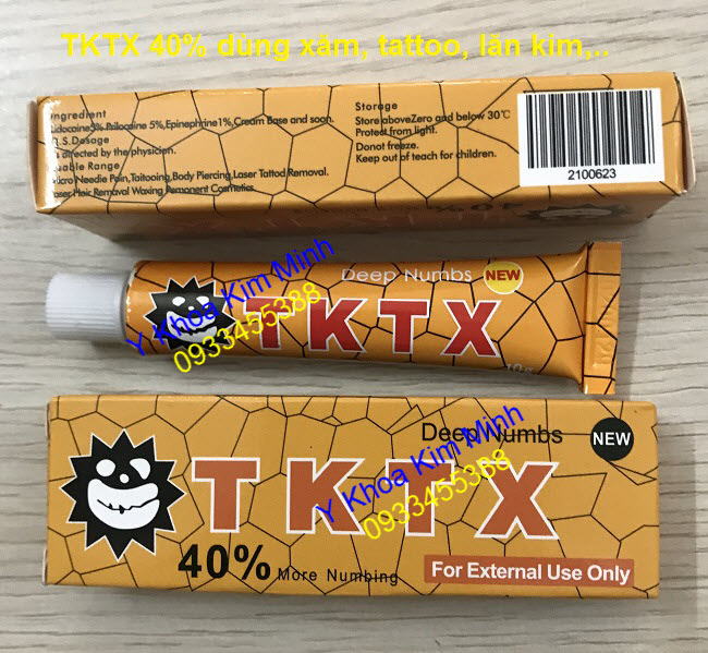 Ban kem gay te TKTX 40% dung xam tattoo, xoa xam, triet long, xam chan may, moi mat nhap khau Y Khoa Kim Minh 0933455388