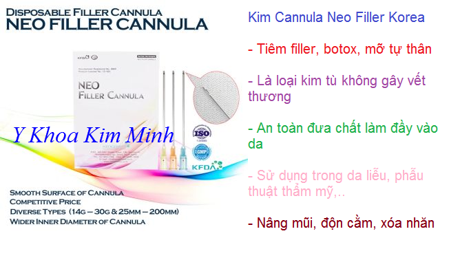 Bán kim cannula 25G dùng tiêm filler, botox, mỡ tự thân Hàn Quốc - Y Khoa Kim Minh 0933455388