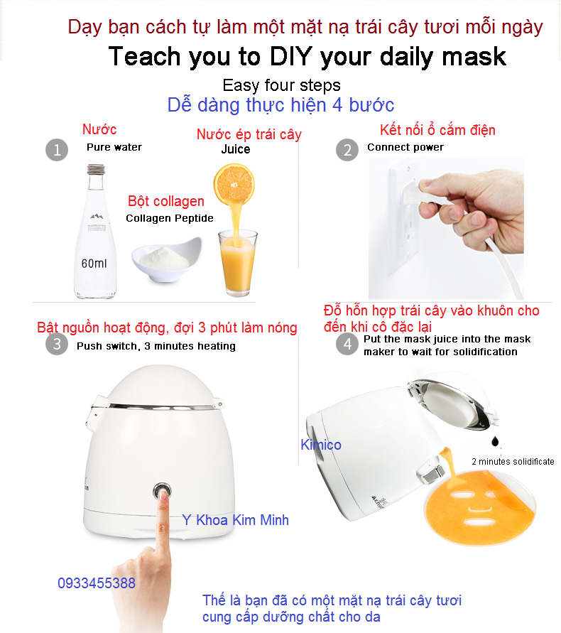 Tu lam mat na trai cay cham soc da tai nha KD168 Y Khoa Kim Minh