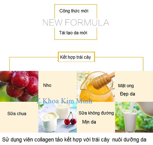 Bán viên collagen làm mặt nạ trái cây dưỡng da trắng sáng mịn da - Y Khoa Kim Minh 0933455388