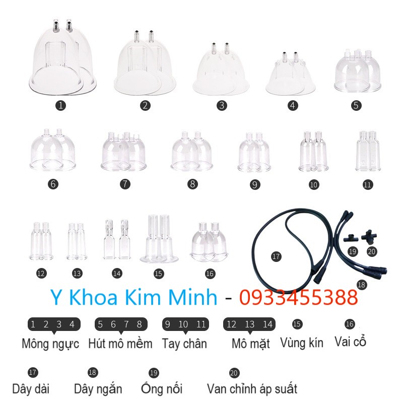 Bầu giác hơi của máy massage G8