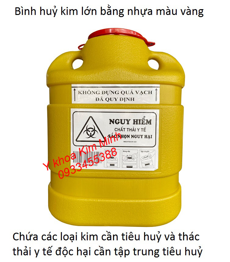 Bình huỷ kim bằng nhựa dung tích 3 lít