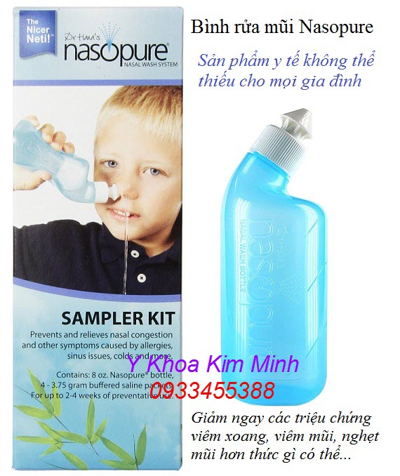 Bình rửa mũi Nasopure nhập mỹ chính hãng bán tại Tp.HCM - Y Khoa Kim Minh
