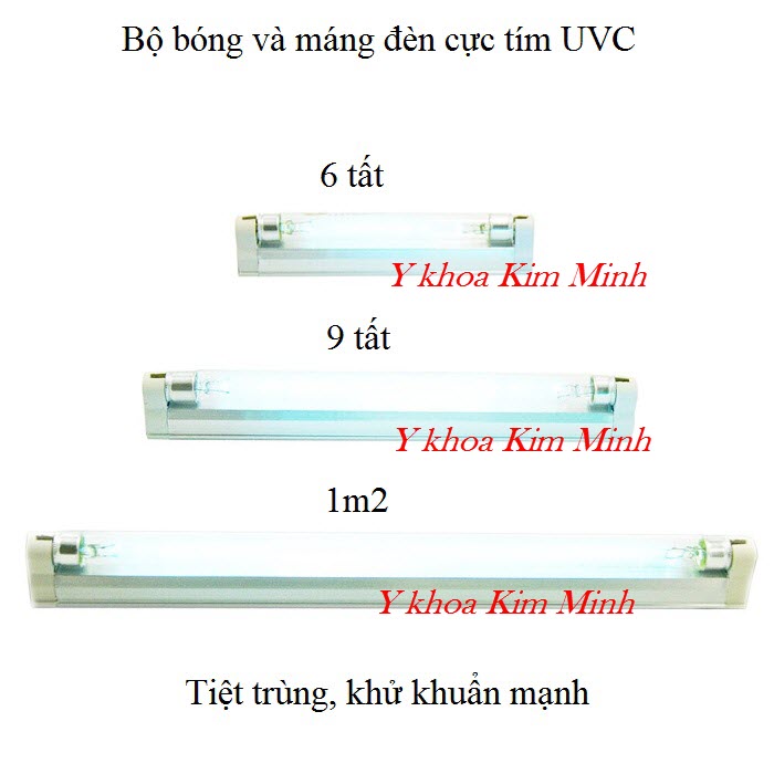 Bộ bóng máng đèn UV cực tím TQ kích thước 6 tất, 9 tất, 1m2 bán giá sỉ tại Tp HCM - Y khoa Kim Minh