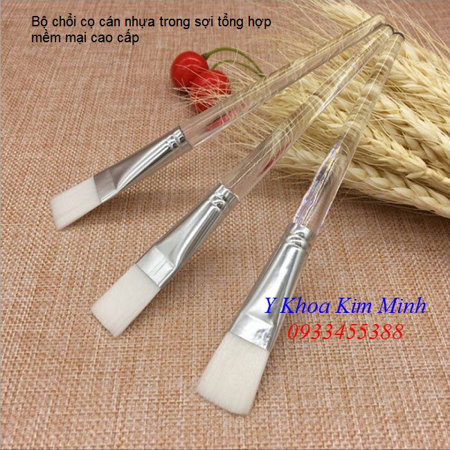 Bộ cọ quét đắp bột mặt nạ cán nhựa trong cao cấp - Y Khoa Kim Minh 0933455388