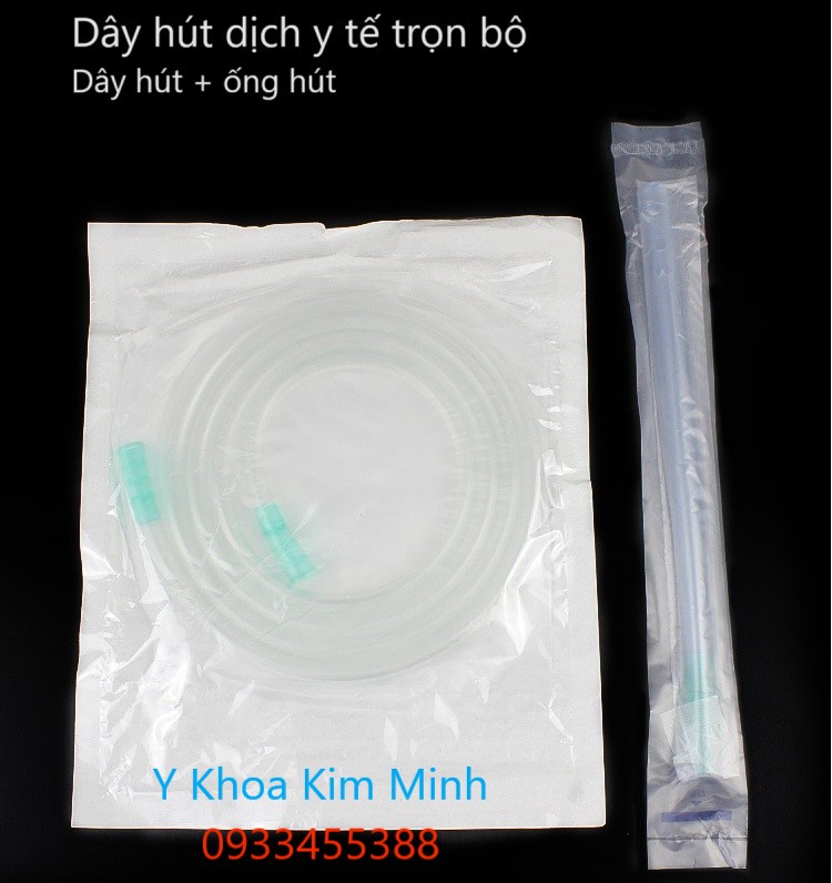 Bộ dây nối máy hút dịch và đầu ống hút dịch nhiều lỗ dùng trong y tế