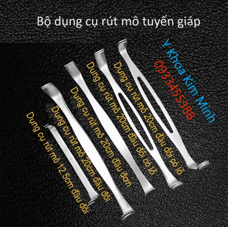 Bộ dụng cụ rút mô tuyến giáp bằng thép gồm 5 cây