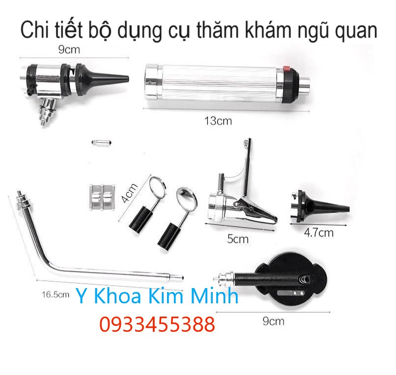 Chi tiết bộ dụng cụ thăm khám ngũ quan bán ở Y Khoa Kim Minh