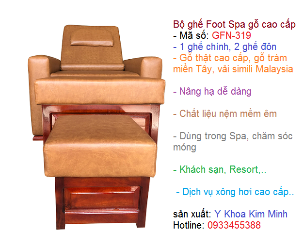Ghế foot spa gỗ cao cấp GFN-319 bán tại Tp Hồ Chí Minh - Y Khoa Kim Minh 0933455388