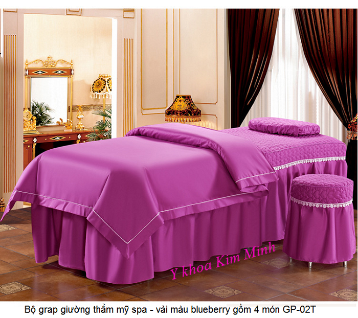 Bo grap giuong tham my massage vai mau blueberry GP-02T - Y Khoa Kim Minh