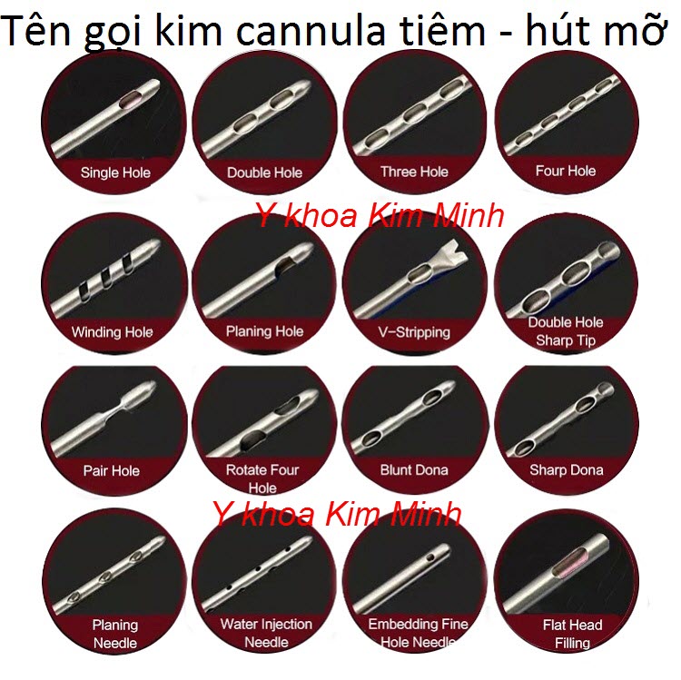Hình ảnh về kim cannula chuyên dùng tiêm mỡ, hút mỡ giảm béo toàn thân body - Y khoa Kim Minh
