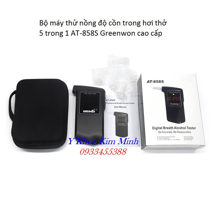 Sử dụng greenwon AT-858S giúp bạn an tâm khi lái xe - Y Khoa Kim Minh Bộ máy đo nồng độ cồn hơi thở 5 trong 1 Greenwon AT-858S - Y Khoa Kim Minh