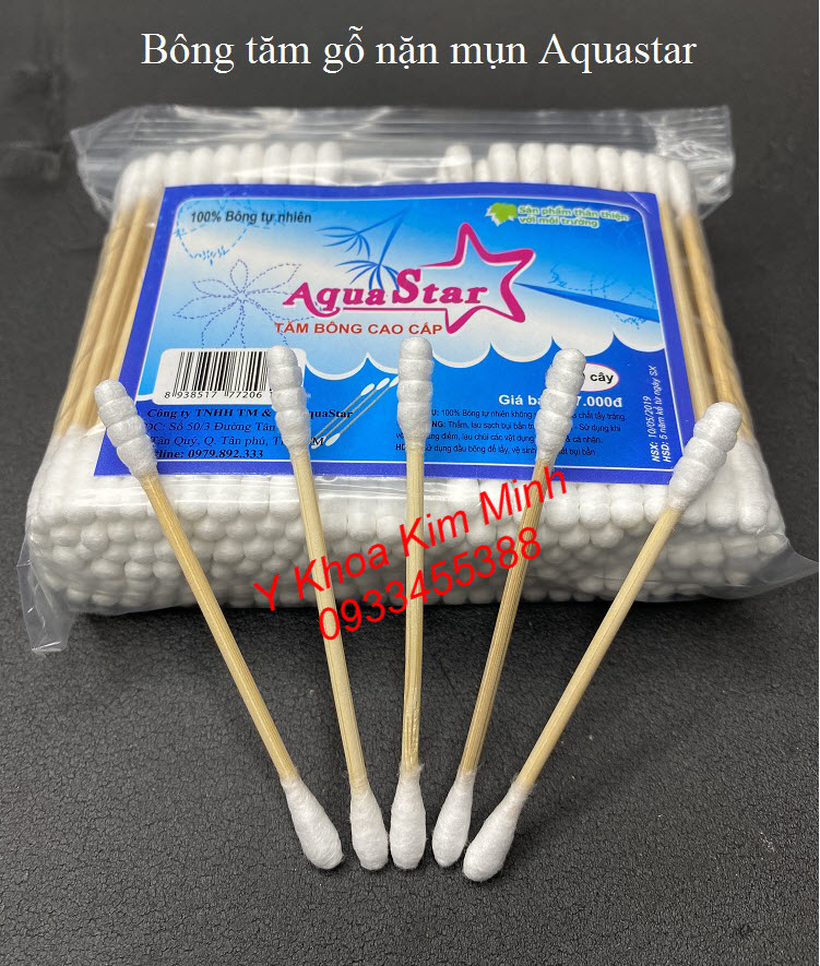 Bông tăm gỗ Aquastar được các spa thẩm mỹ viện sử dụng lấy mụn cho khách hàng chăm sóc da - Y khoa Kim Minh