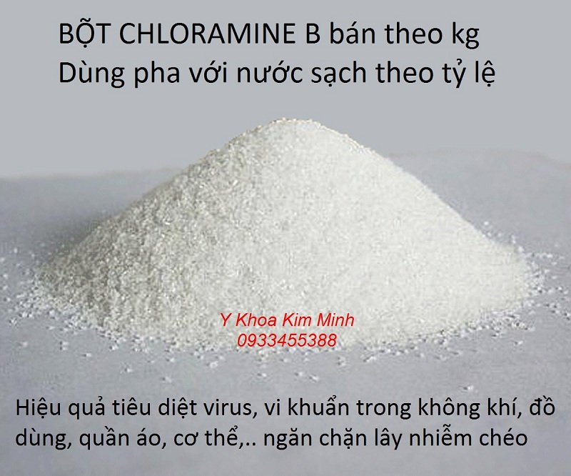 Dùng máy phun khử trùng K5 với bột Cloramine B pha với nước Bột Chloramine B dùng làm dung dịch phun khử trùng với máy phun khử khuẩn K5