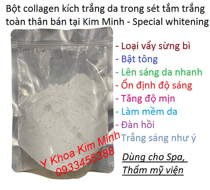 Sét liệu trình tắm trắng da toàn thân body tại spa, thẩm mỹ viện không thể thiếu bột collagen kích trắng