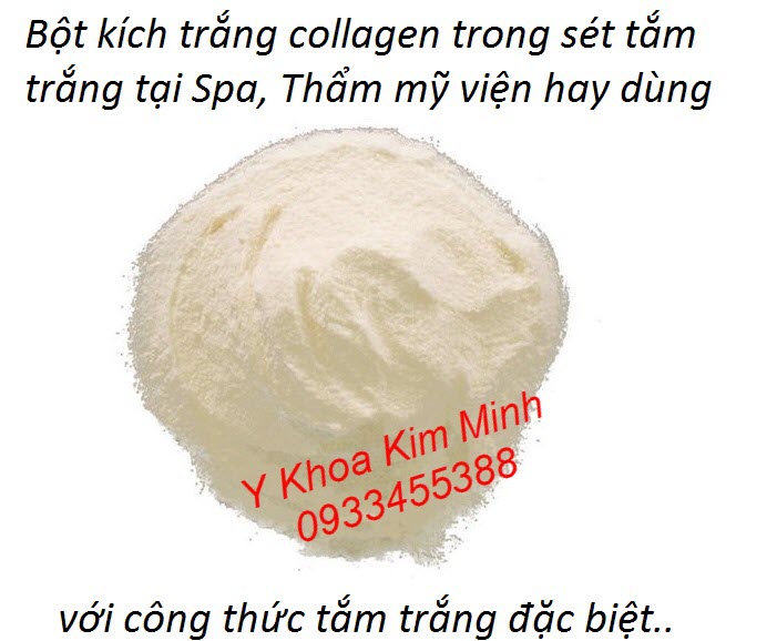 Bôt collagen kích trắng nằm trong set tắm trắng toàn thân theo công thức đặc biệt