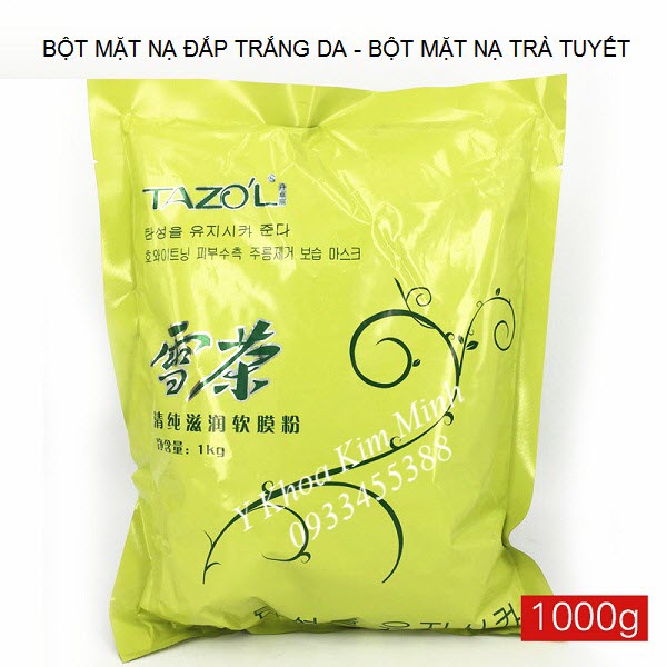 Bột mặt nạ đắp trắng da, bột đắp mặt nạ trà tuyết 1000g - Y Khoa Kim Minh 0933455388