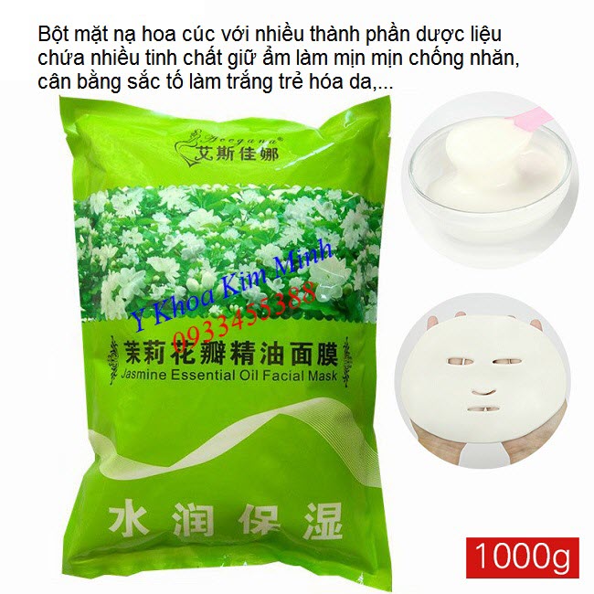 Bột mặt nạ hoa cúc trắng 1000g có công dụng làm trắng, nâng cơ, xóa nhăn, giữ ẩm chống lão hóa da - Y khoa Kim Minh
