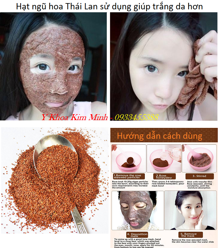 Hat ngu hoa ket hop bot mat na rong bien Thai lan lam trang min cang da - Y Khoa Kim Minh