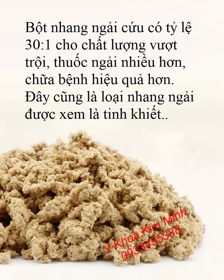 Bột làm nhang ngải cứu giấy quấn lá dâu điếu ngắn - Y khoa Kim Minh