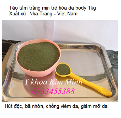 Bột tảo xoắn, bột tảo biển, bột rong biển Spirulina Việt Nam tắm trắng da toàn thân - Y khoa Kim Minh
