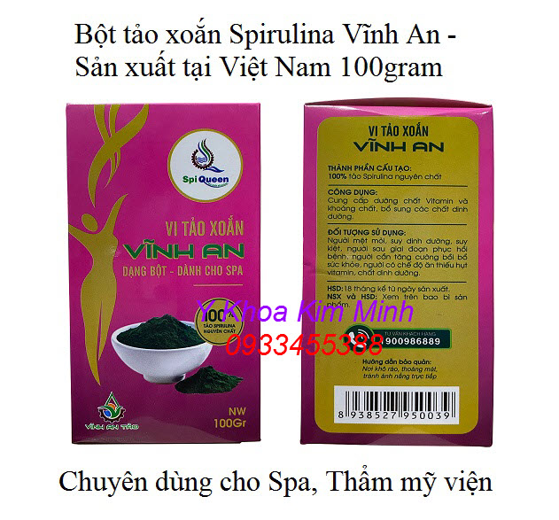 Bột tảo xoắn Spirulina Vĩnh An dùng đi phi kim nano cấy tảo - Y Khoa Kim Minh