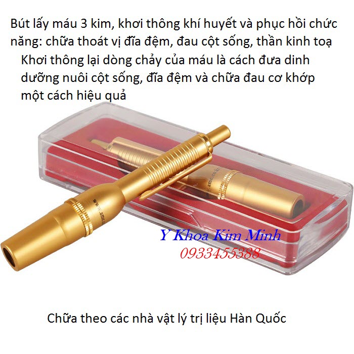 Bút lấy máu dùng kim 3 - Y Khoa Kim Minh Bút lấy máu dùng 3 kim chữa đau cột sống thoát vị đĩa đệm và thần kinh toạ theo bác sĩ Đỗ Đức Ngọc - Y Khoa Kim Minh