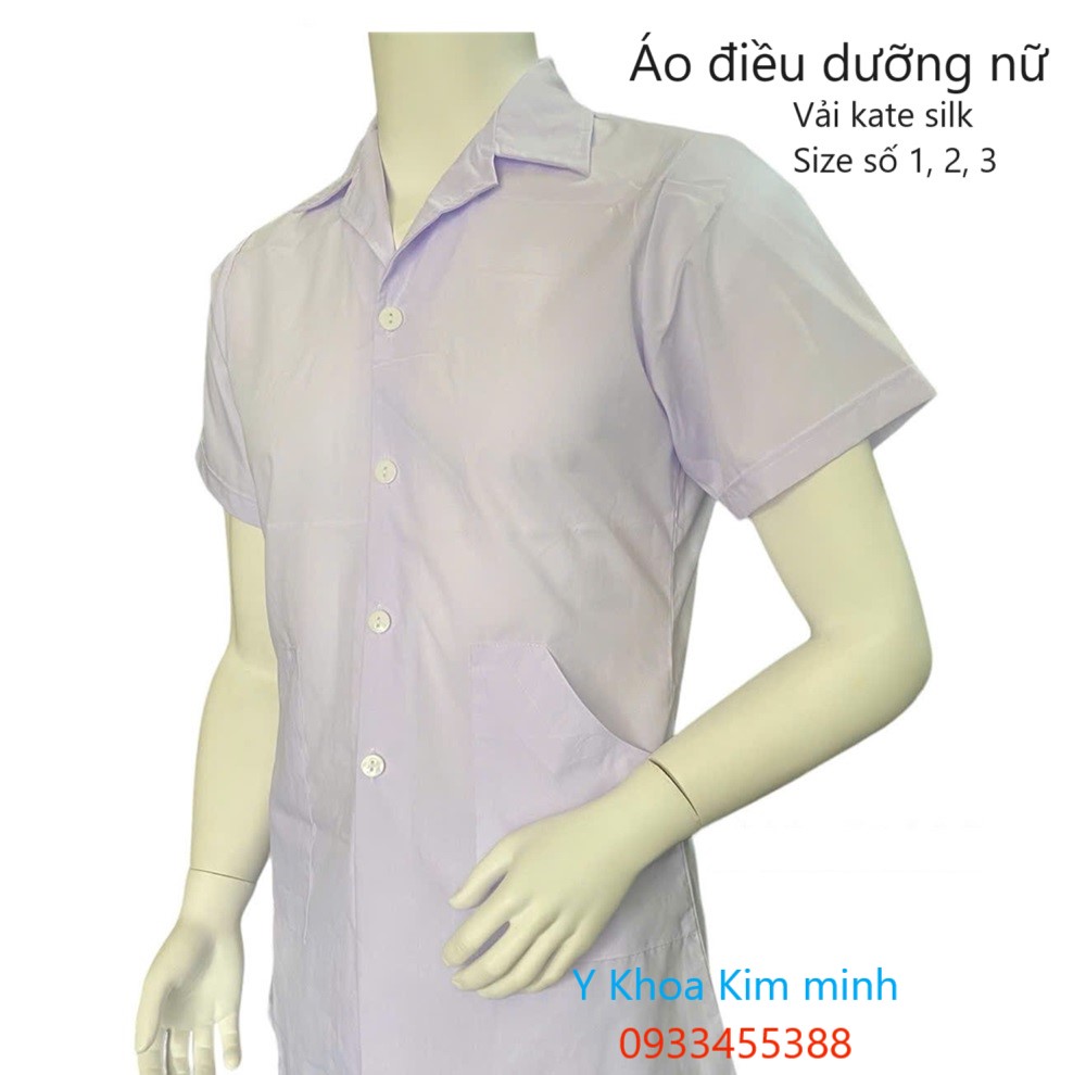Áo điều dưỡng nữ dùng tại bệnh viện, phóng khám y tế, chăm sóc bệnh nhân